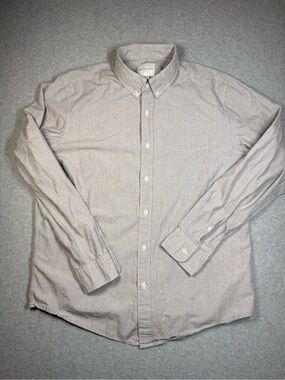 American Eagle Outfitters Light Gray Button-Down Shirt